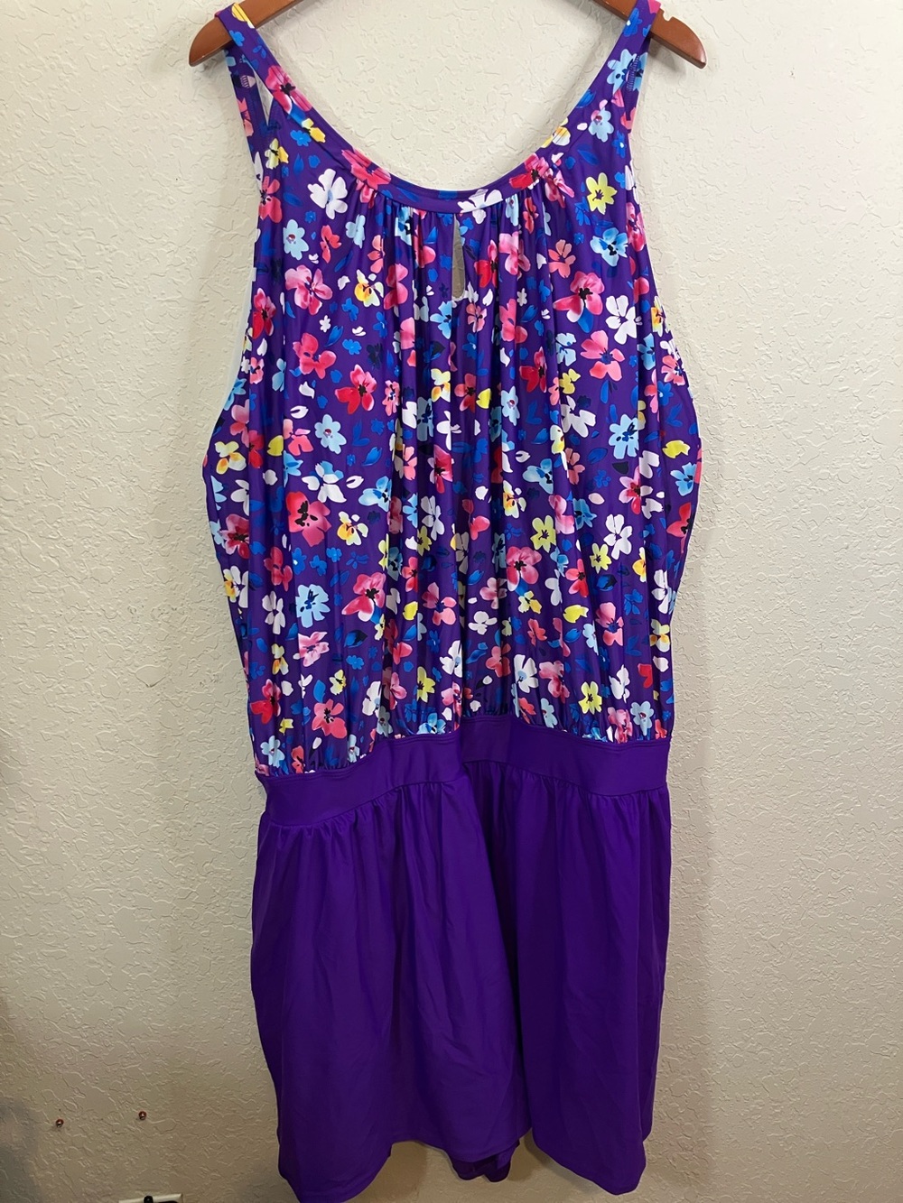 BloomChic Purple Floral One-Piece Swimsuit Romper